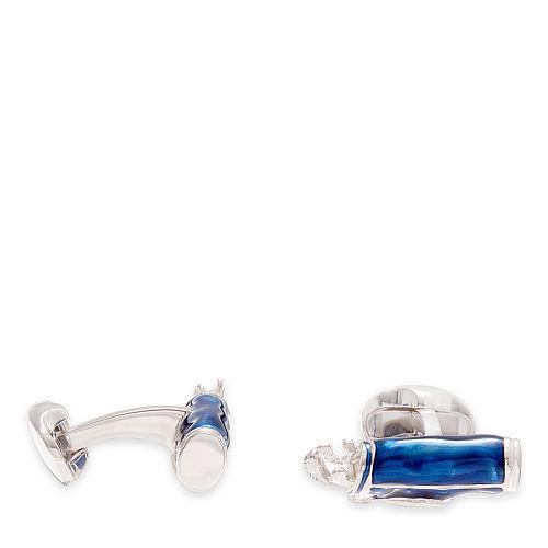 Ralph Lauren Silver Golf Bag Cuff Links Blue
