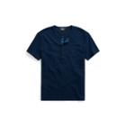 Ralph Lauren Indigo Cotton Henley Shirt Rinsed Blue Indigo