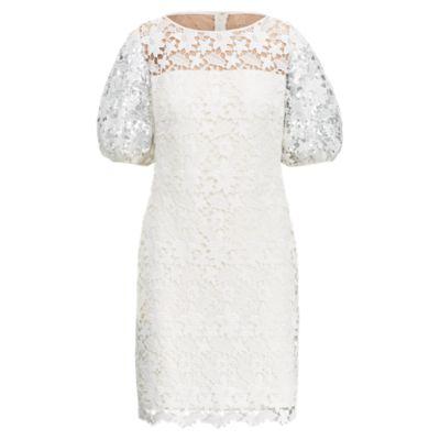 Ralph Lauren Lace-yoke Jersey Dress Ivr/wht/wt 10p