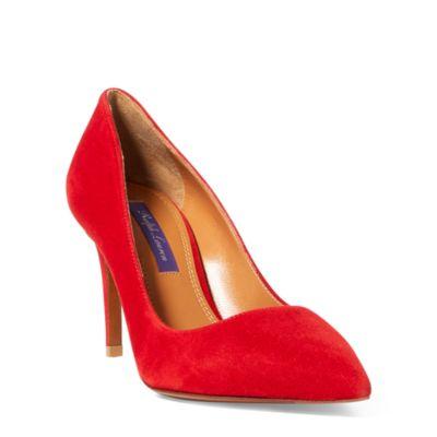 Ralph Lauren Armissa Suede Pump Red