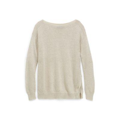 Ralph Lauren Metallic Ribbed Sweater Metallic Taupe