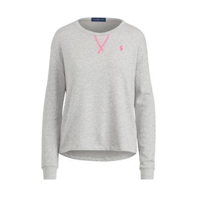 Ralph Lauren Pink Pony Terry Crewneck Top Heather