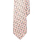 Ralph Lauren Marlin-print Silk Narrow Tie Peach