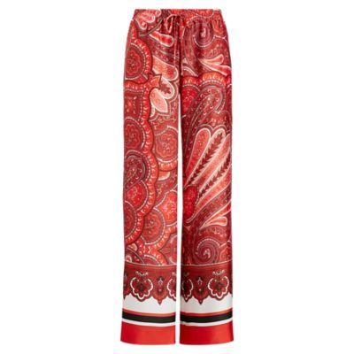 Ralph Lauren Twill Wide-leg Pant Red Multi