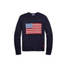 Ralph Lauren Flag Cashmere Crewneck Sweater Classic Chairman Navy