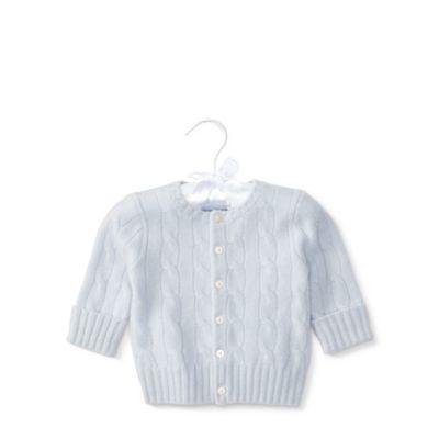 Ralph Lauren Cable-knit Cashmere Cardigan Pearl Blue 3m