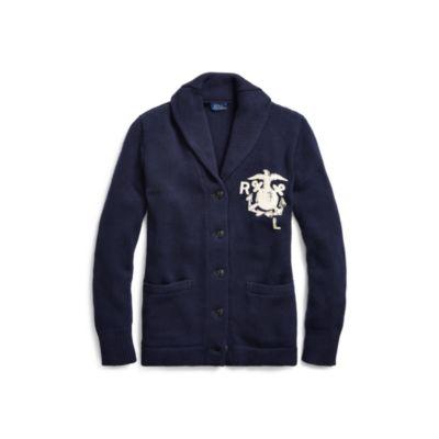 Ralph Lauren Cotton Shawl Cardigan Hunter Navy