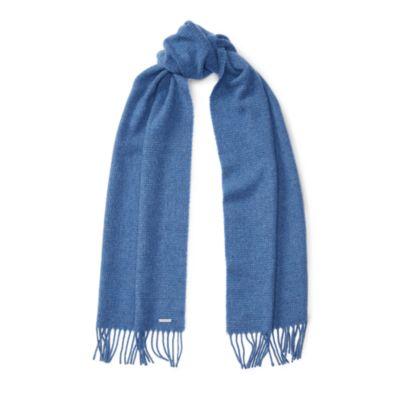 Ralph Lauren Basket-weave Cashmere Scarf Poetry Blue