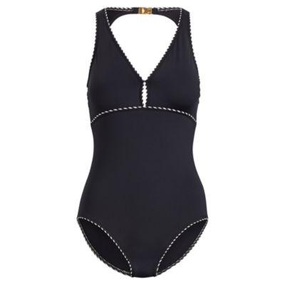 Ralph Lauren Keyhole Lace-back One-piece Black