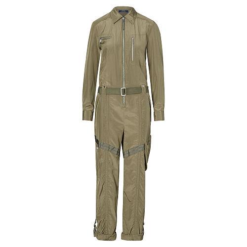 Polo Ralph Lauren Silk-cotton Jumpsuit Warm Sage
