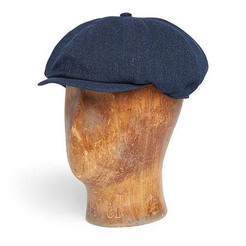 Ralph Lauren Rrl Cotton-wool Driving Cap Indigo Cream