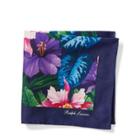 Ralph Lauren Floral Silk Pocket Square Royal/grn/pink/purp