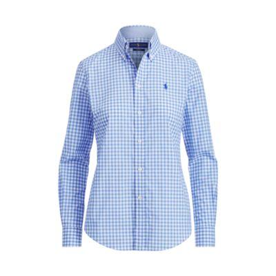 Ralph Lauren Slim Fit Gingham Poplin Shirt Blue Check