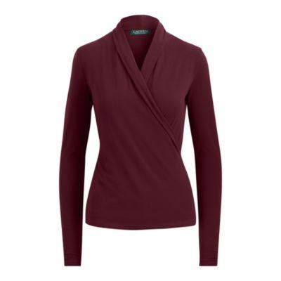 Ralph Lauren Cotton Surplice Top Red Sangria Lp