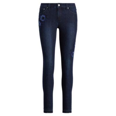 Ralph Lauren Premier Skinny Crop Jean Deep Royal Wash