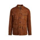 Ralph Lauren Suede Safari Jacket Tweed Brown