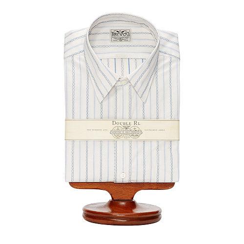 Ralph Lauren Rrl Eli Striped Cotton Dress Shirt Rl 868 White Blue