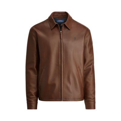 Ralph Lauren Lambskin Leather Jacket Bison Brown