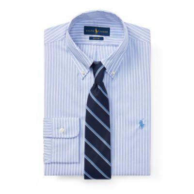 Ralph Lauren Classic Fit Easy Care Shirt 1901b Soft Blue/white