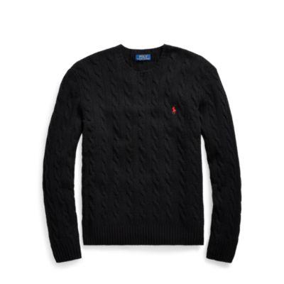 Ralph Lauren Cable Wool-cashmere Sweater Polo Black