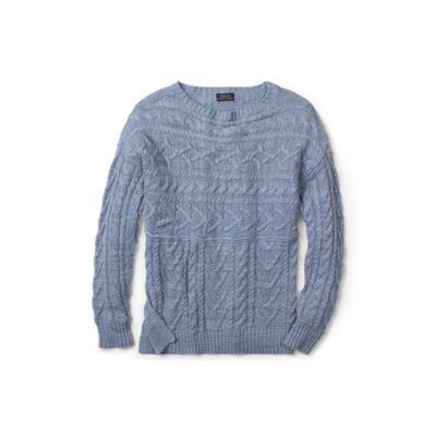 Ralph Lauren Cable Cotton-linen Sweater Chambray
