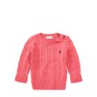Ralph Lauren Cable-knit Cotton Sweater Salmon Heather 18m