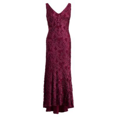 Ralph Lauren Floral Lace Gown Exotic Ruby