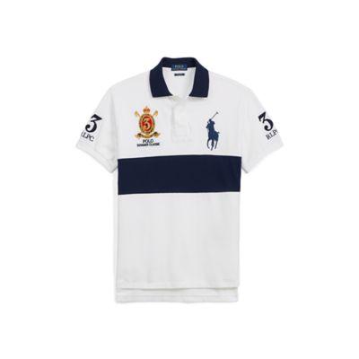 Ralph Lauren Custom Fit Mesh Polo Shirt White