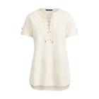 Ralph Lauren Lace-up Cotton Top Parchment
