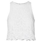 Polo Ralph Lauren Cropped Lace Tank Pure White