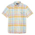 Polo Ralph Lauren Standard Fit Cotton Popover Aqua/orange Multi