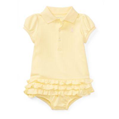 Ralph Lauren Ruffled Polo Dress & Bloomer Wicket Yellow 3m
