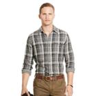 Polo Ralph Lauren Plaid Cotton Western Shirt Charcoal/heather Grey