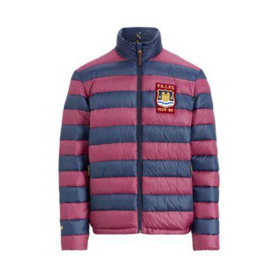 Ralph Lauren Packable Rugby Down Jacket Classic Wine/aviator Navy