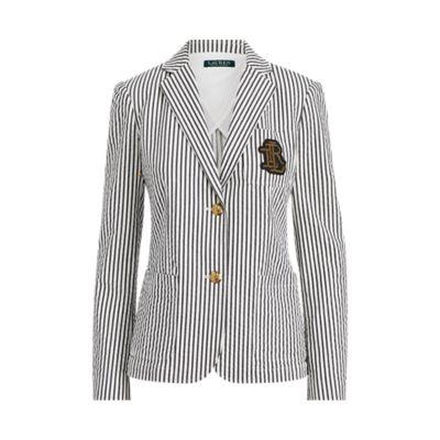 Ralph Lauren Monogram Blazer Cream/polo Black