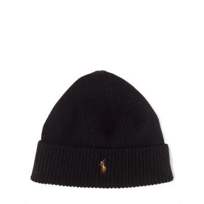 Ralph Lauren Merino Wool Watch Cap Polo Black