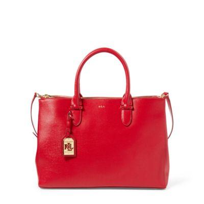 Ralph Lauren Newbury Double-zip Satchel Red