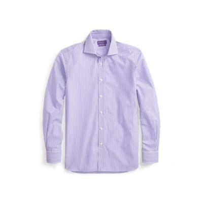 Ralph Lauren Striped Cotton Dress Shirt Purple And White