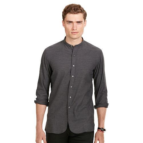 Polo Ralph Lauren Cotton Herringbone Sport Shirt Dark Charcoal
