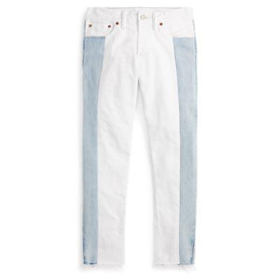 Ralph Lauren Waverly Straight Crop Jean White/light Indigo