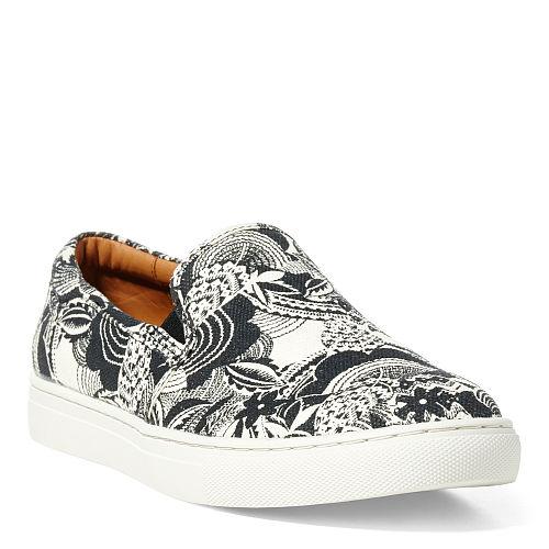 Polo Ralph Lauren Drea Canvas Slip-on Sneaker Blk/wht