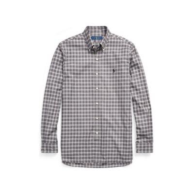 Ralph Lauren Classic Fit Plaid Twill Shirt Charcoal/ivory 5x Big