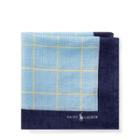 Ralph Lauren Glen Plaid Linen Pocket Square Royal/yellow
