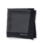 Ralph Lauren Print Silk Crepe Pocket Square Grey