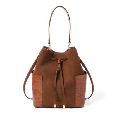 Ralph Lauren Suede Debby Drawstring Bag Lauren Tan