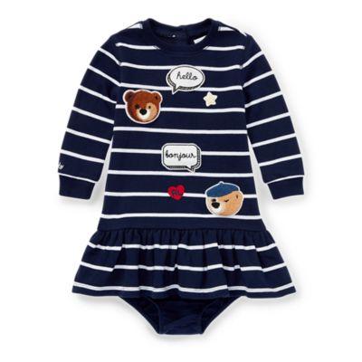 Ralph Lauren Striped Patch Dress French Navy/white 9m