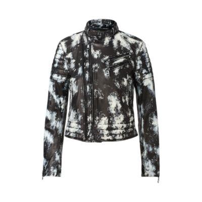 Ralph Lauren Painted Leather Moto Jacket Polo Black