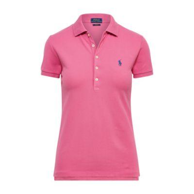Ralph Lauren Slim Fit Stretch Polo Shirt Pink Peony