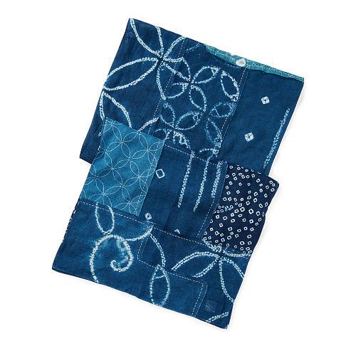 Polo Ralph Lauren Shibori Patchwork Linen Scarf Indigo
