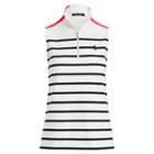 Ralph Lauren Striped Sleeveless Polo Shirt Pure White W Polo Black
